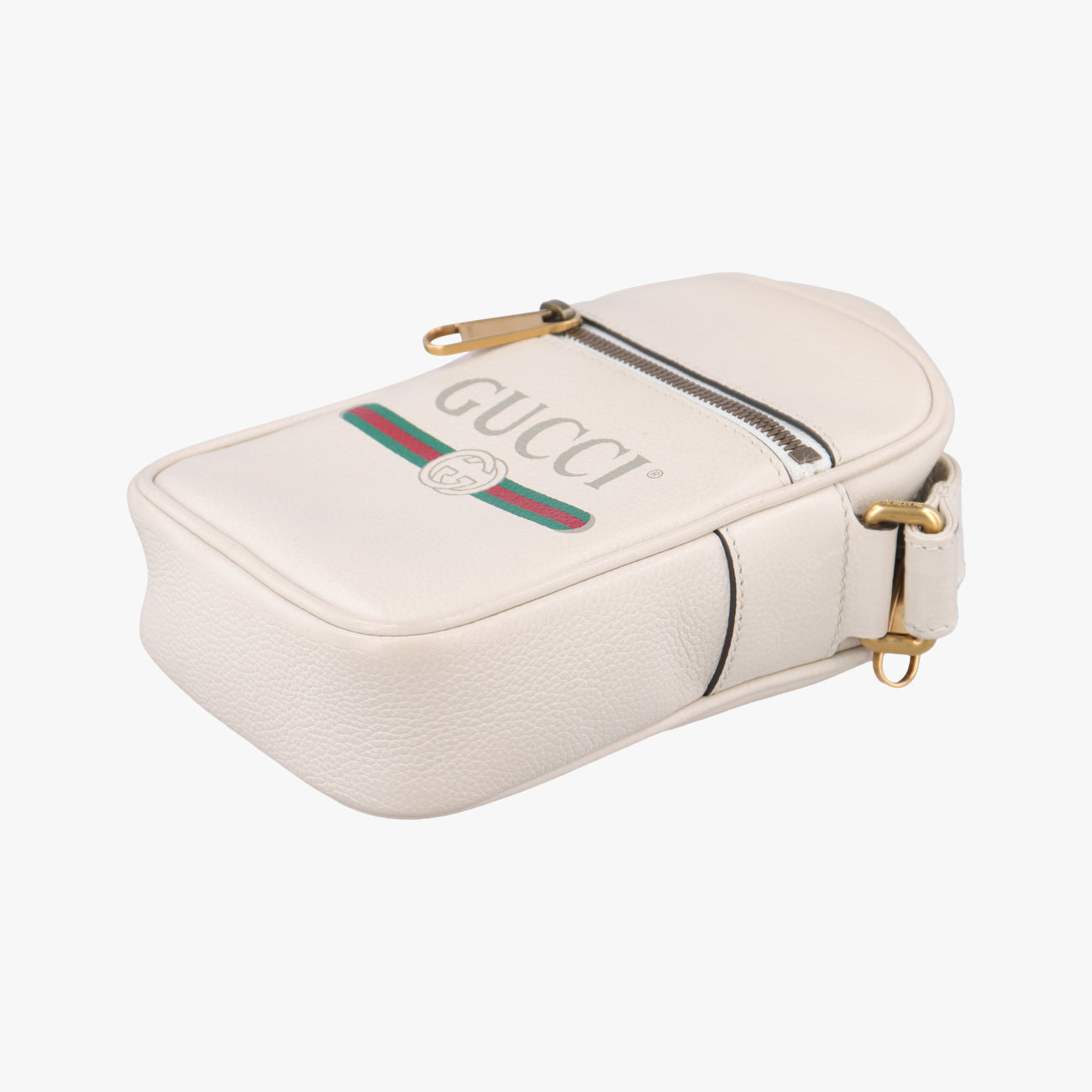Print Messenger White Leather A028973505プリントメッセンジャー ホワイト レザー 574803 A028973505