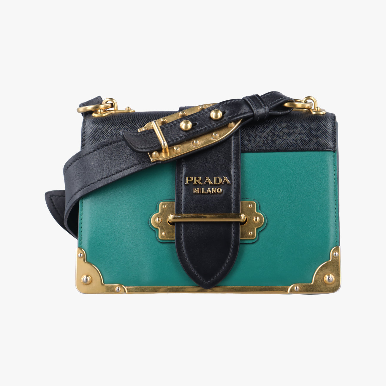 Cahier Green×black Leather 1BD045 25カイエ グリーン×ブラック レザー 1BD045 25