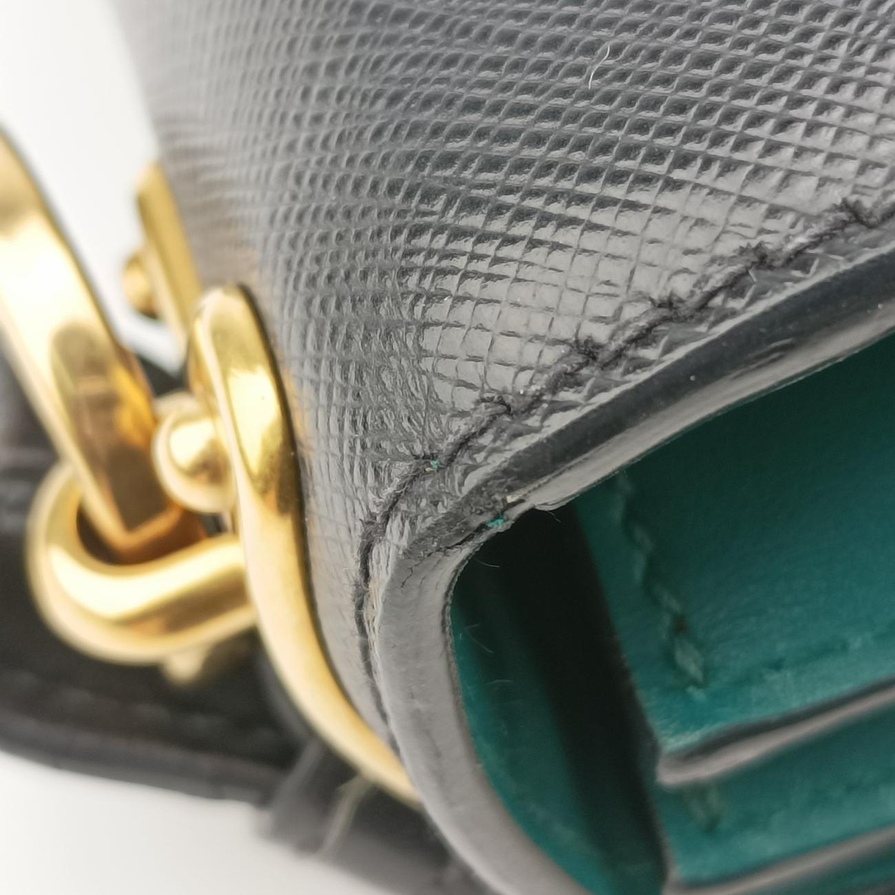 Cahier Green×black Leather 1BD045 25カイエ グリーン×ブラック レザー 1BD045 25