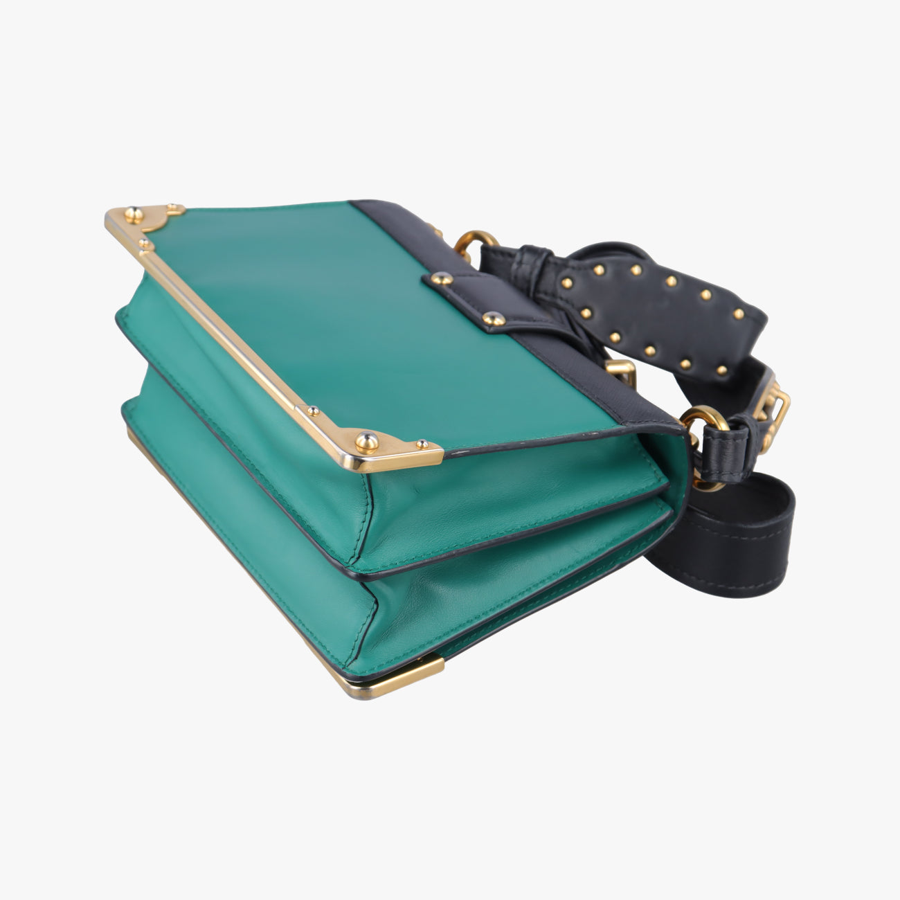 Cahier Green×black Leather 1BD045 25カイエ グリーン×ブラック レザー 1BD045 25