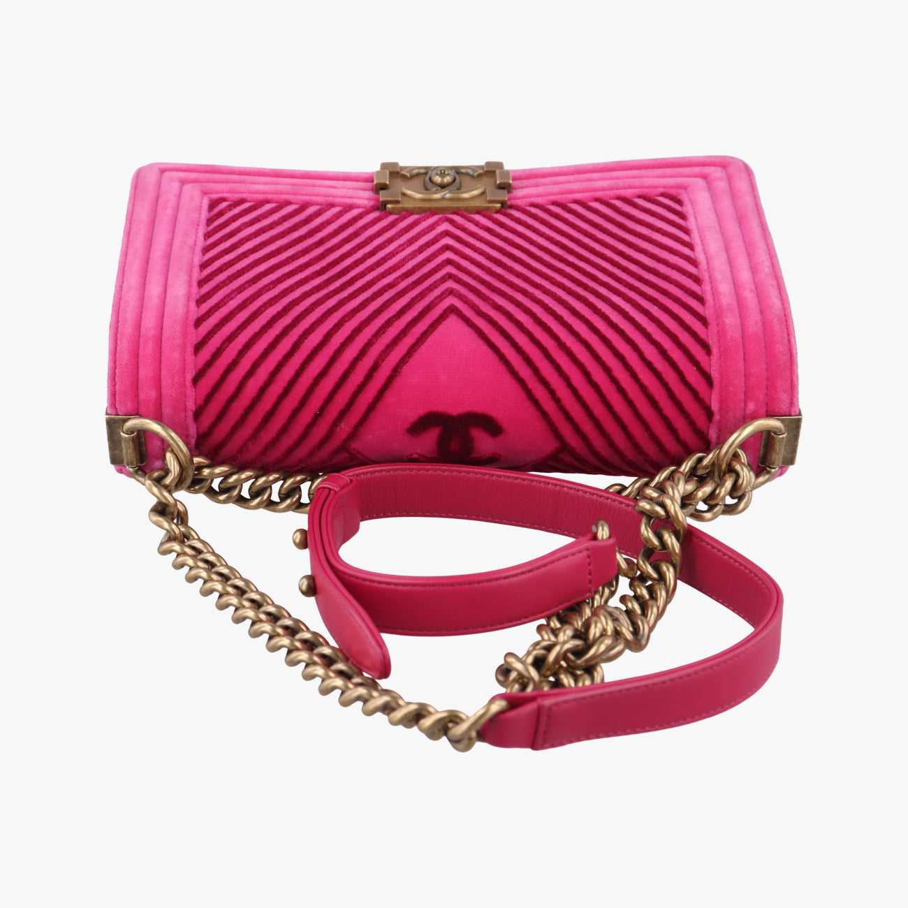 BOY CHANEL Pink×Black スエード A67086 24406189ボーイシャネル ピンク×ブラック スエード A67086 24406189