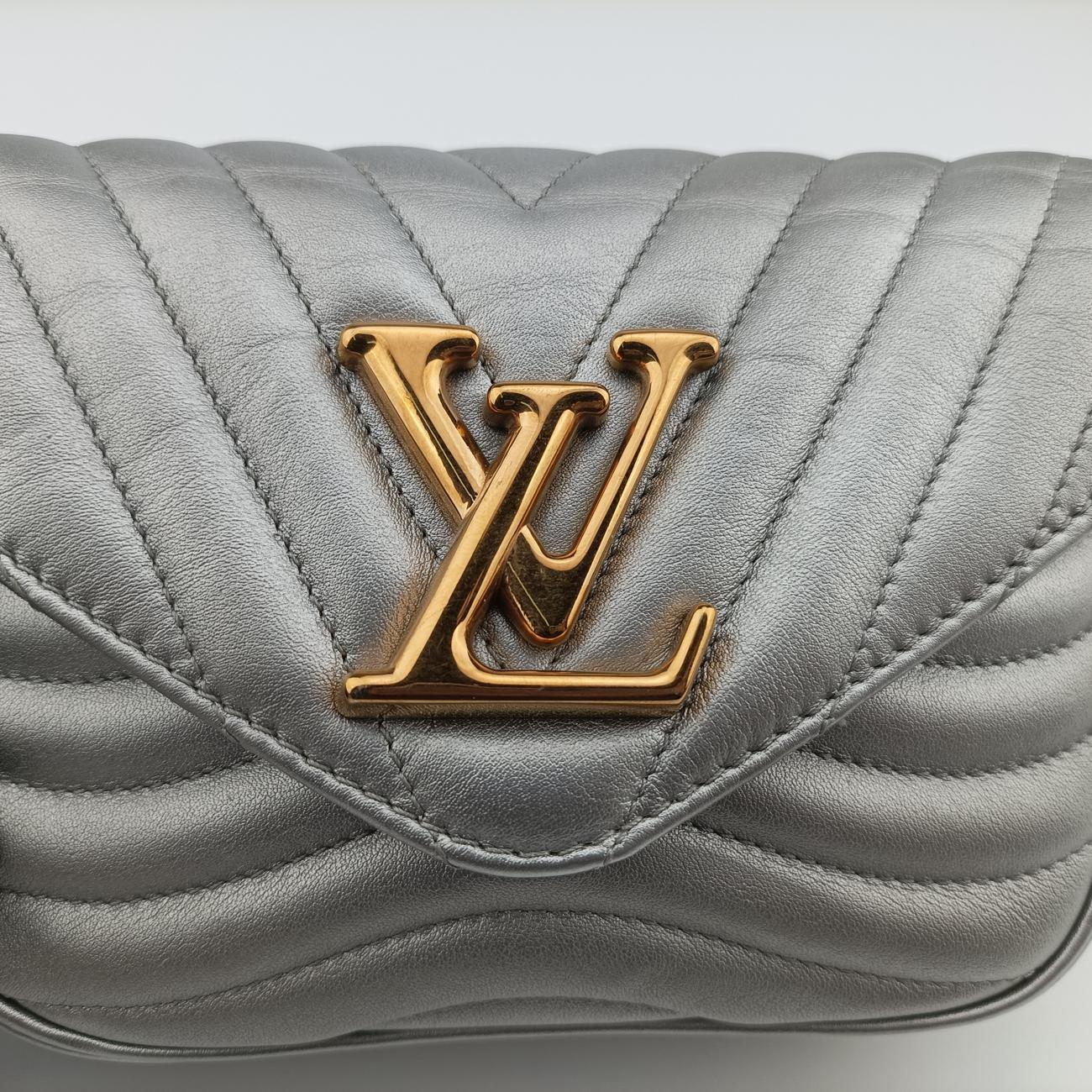 New Wave Multi Pochette Silver Leather M57864 ICチップニューウェーブ ミュルティ ポシェット シルバー レザー M57864 ICチップ