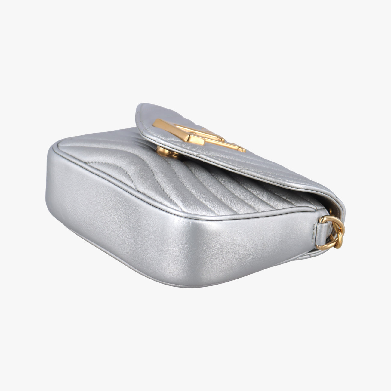 New Wave Multi Pochette Silver Leather M57864 ICチップニューウェーブ ミュルティ ポシェット シルバー レザー M57864 ICチップ