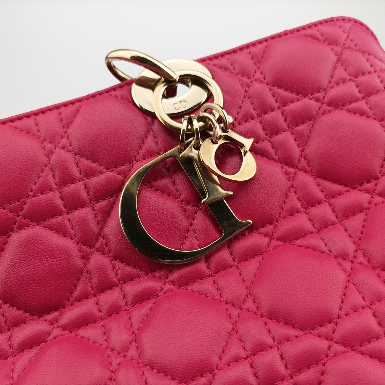 Cannage Dior Soft Shopping Rose lambskin 08-BO-0164ディオールソフト ローズ レッド ラムスキン 08-BO-0164