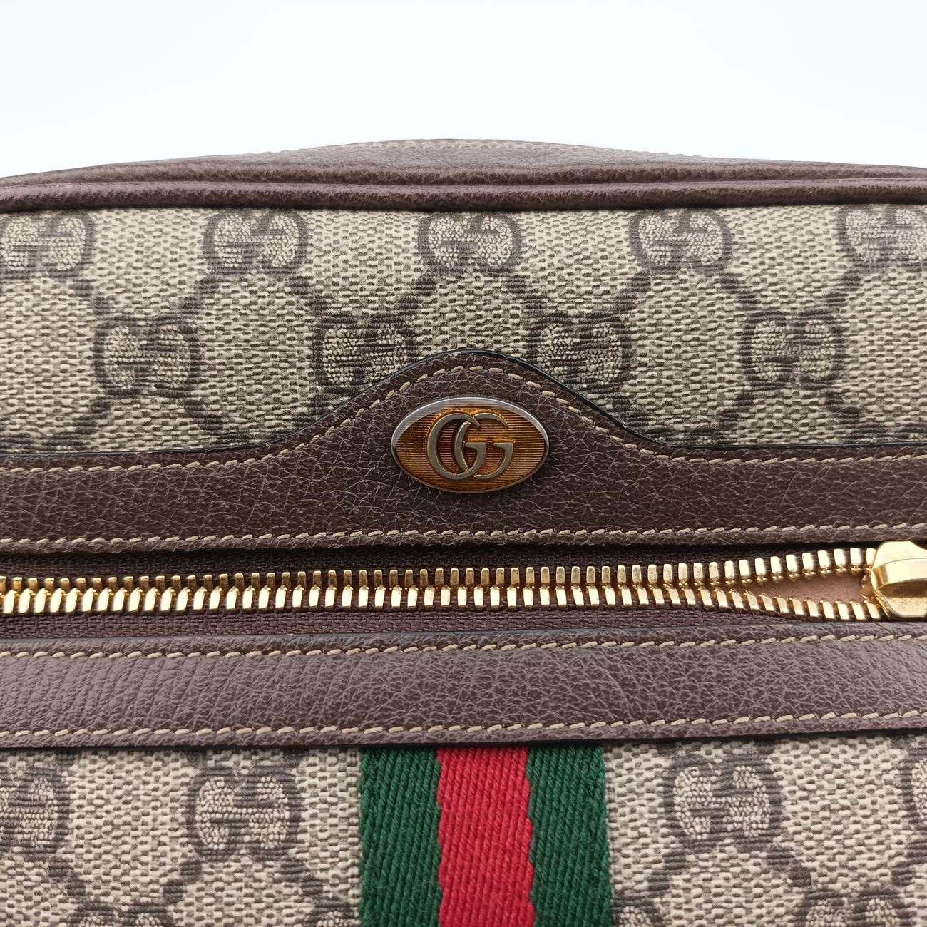 Ophidia brown×red×green PVC coated canvas x leather 517076 F026464730オフィディア ブラウン×レッド×グリーン PVCコーティングキャンバス×レザー 517076 F026464730