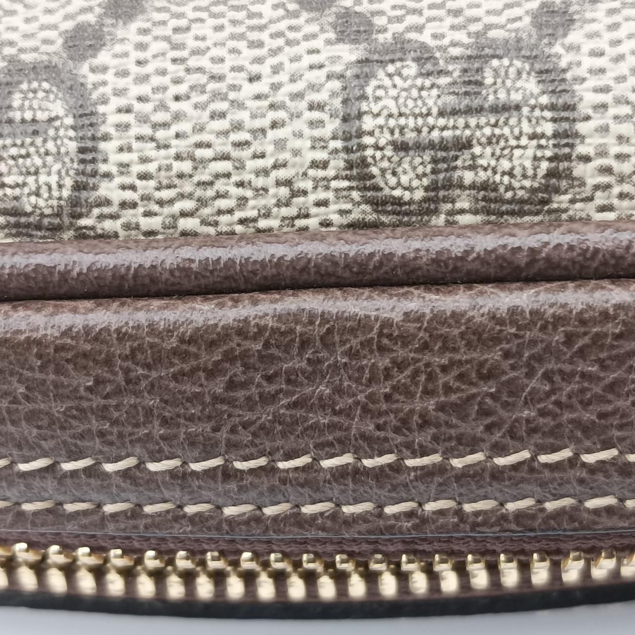 Ophidia brown×red×green PVC coated canvas x leather 517076 F026464730オフィディア ブラウン×レッド×グリーン PVCコーティングキャンバス×レザー 517076 F026464730