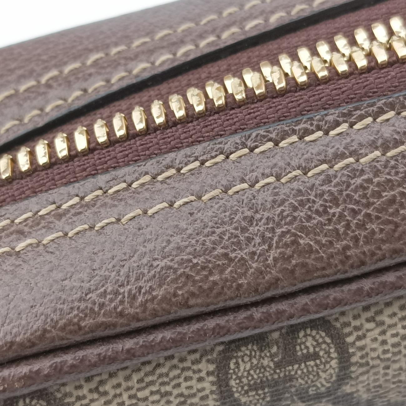 Ophidia brown×red×green PVC coated canvas x leather 517076 F026464730オフィディア ブラウン×レッド×グリーン PVCコーティングキャンバス×レザー 517076 F026464730