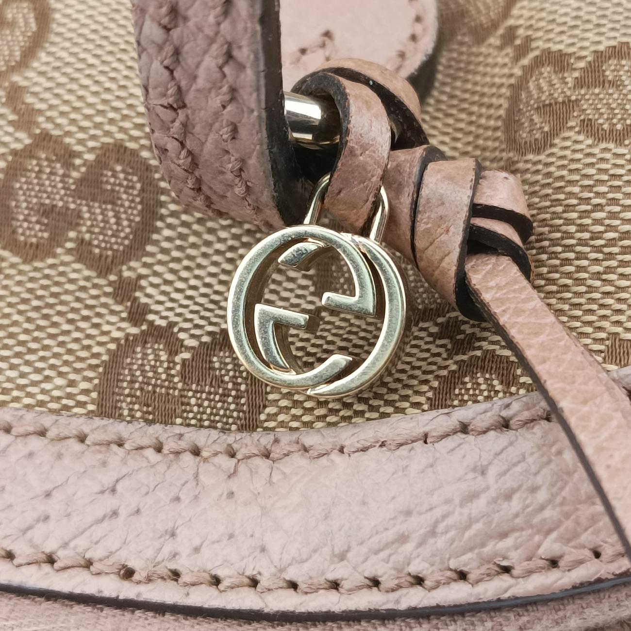 Guccissima Bree Beige×pink canvas x leather 323673 G015737322グッチシマ ブリー ベージュ×ピンク キャンバス×レザー 323673 G015737322