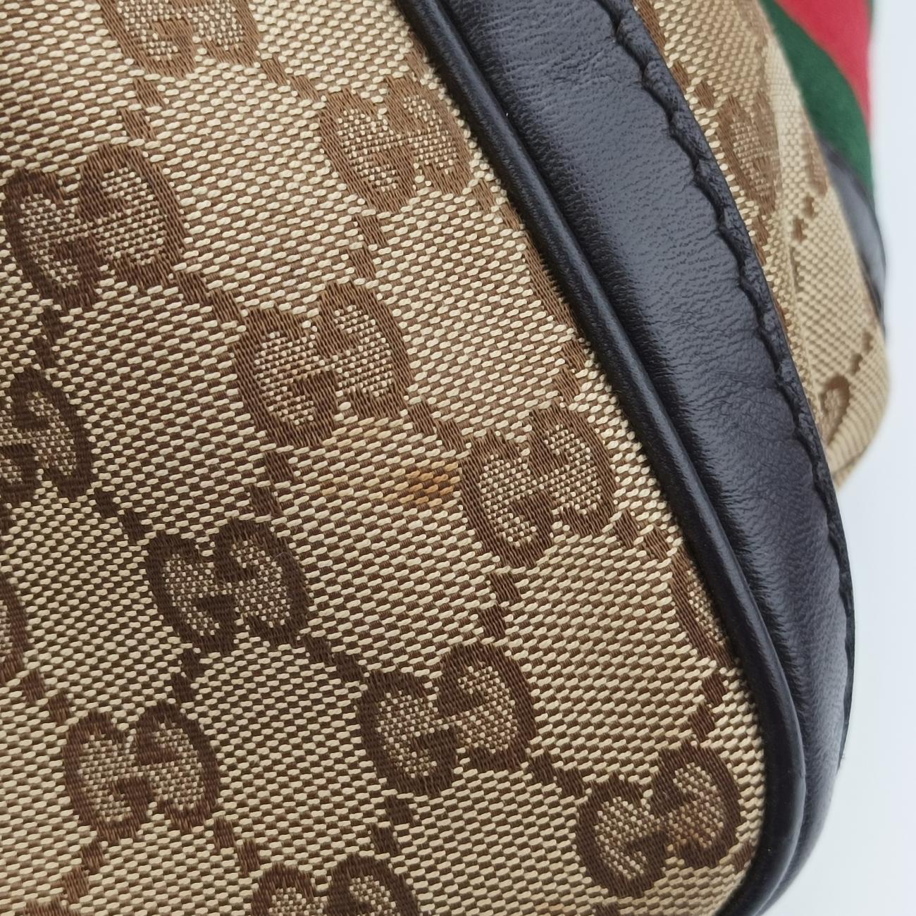 Sherry Line Brown x Beige x Red x Green canvas x leather 247205 G7552633シェリーライン ブラウン×ベージュ×レッド×グリーン キャンバス×レザー 247205 G7552633