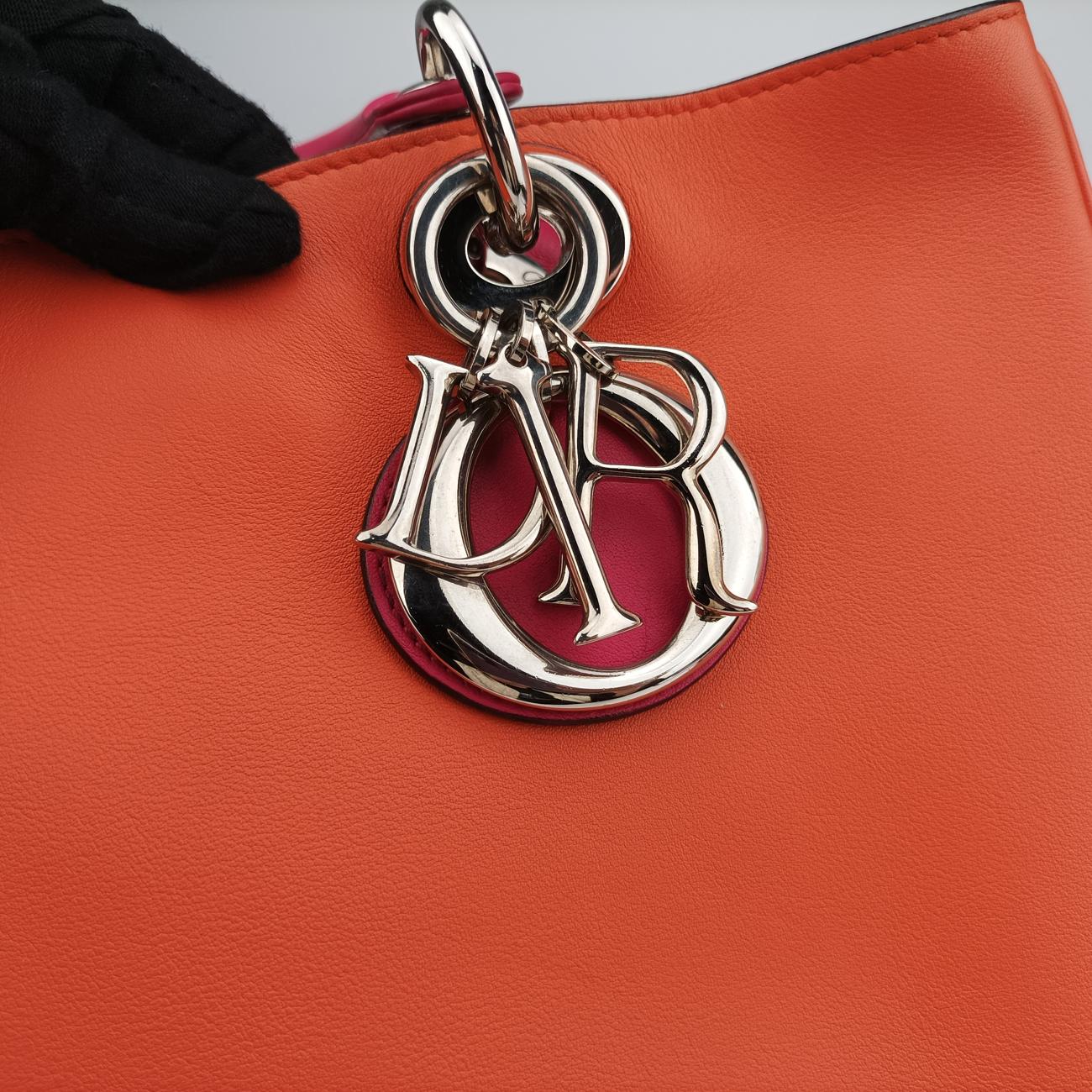 Diorissimo Orange×Pink Leather 19-MA-0123ディオリッシモ オレンジ×ピンク レザー 19-MA-0123