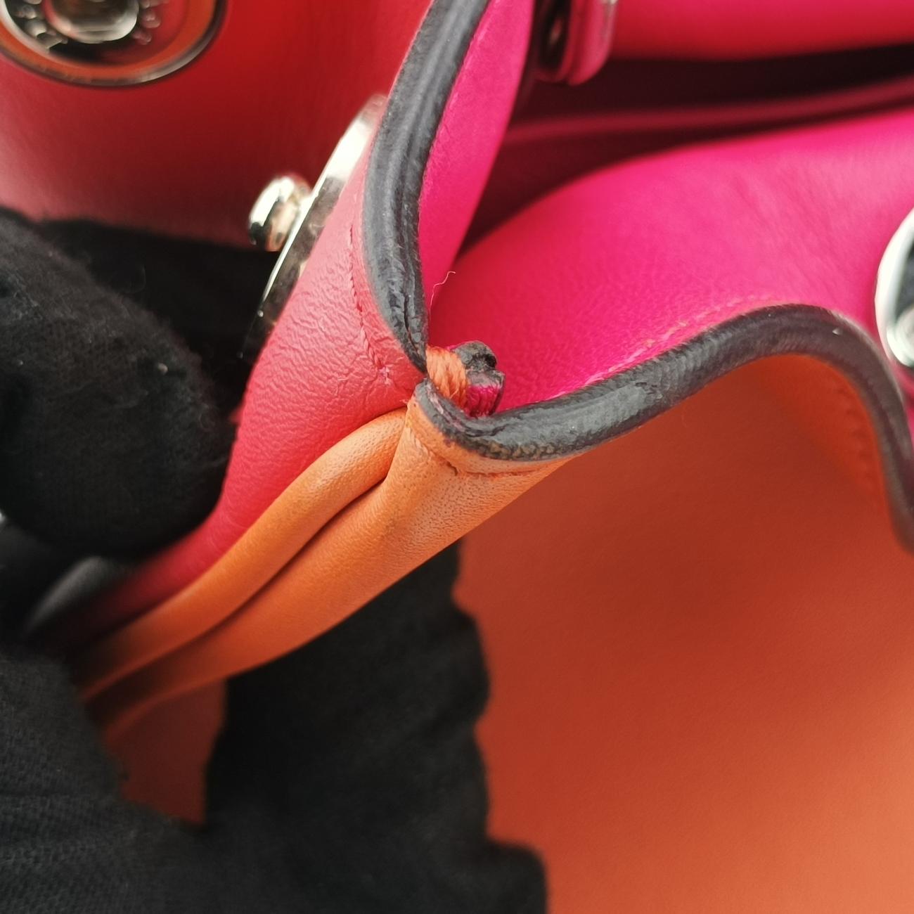 Diorissimo Orange×Pink Leather 19-MA-0123ディオリッシモ オレンジ×ピンク レザー 19-MA-0123