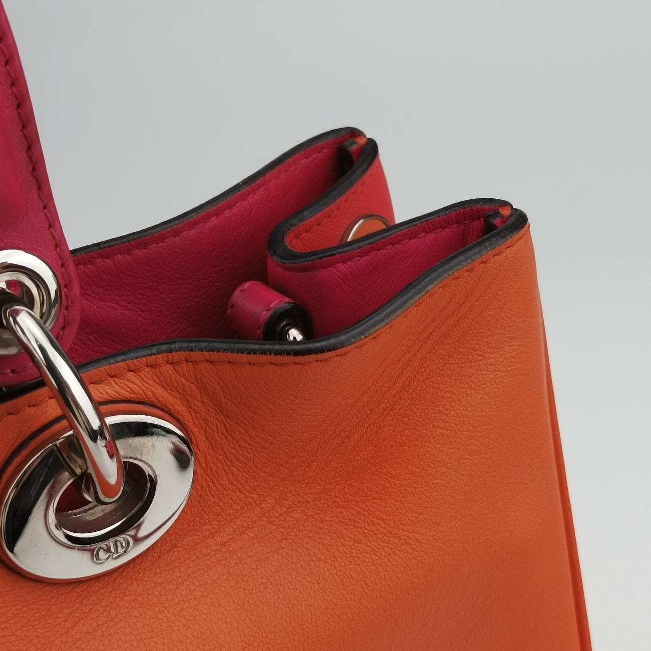 Diorissimo Orange×Pink Leather 19-MA-0123ディオリッシモ オレンジ×ピンク レザー 19-MA-0123