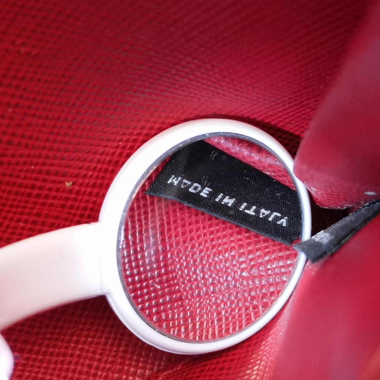 Metal Wallet on Chain Cornflower Clutch Red Saffiano Leather 1MT290 224メタル ウォレット オン チェーン コーンフラワー クラッチ レッド サフィアーノレザー 1MT290 224