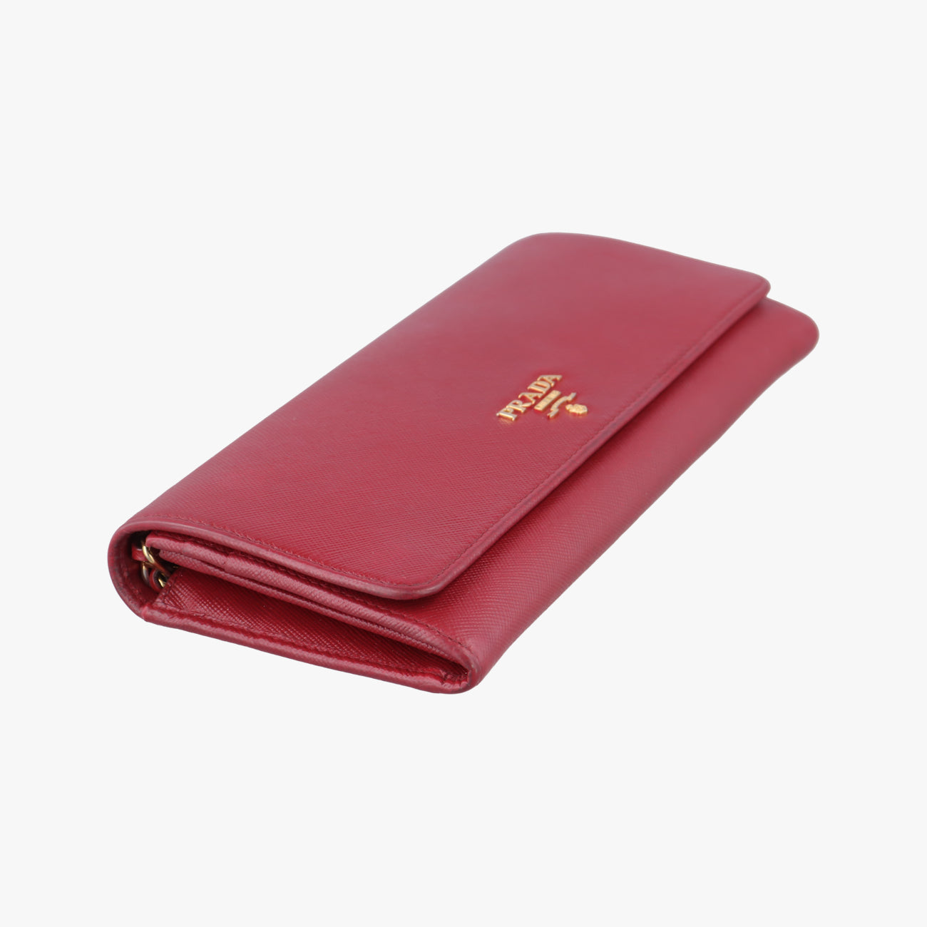 Metal Wallet on Chain Cornflower Clutch Red Saffiano Leather 1MT290 224メタル ウォレット オン チェーン コーンフラワー クラッチ レッド サフィアーノレザー 1MT290 224