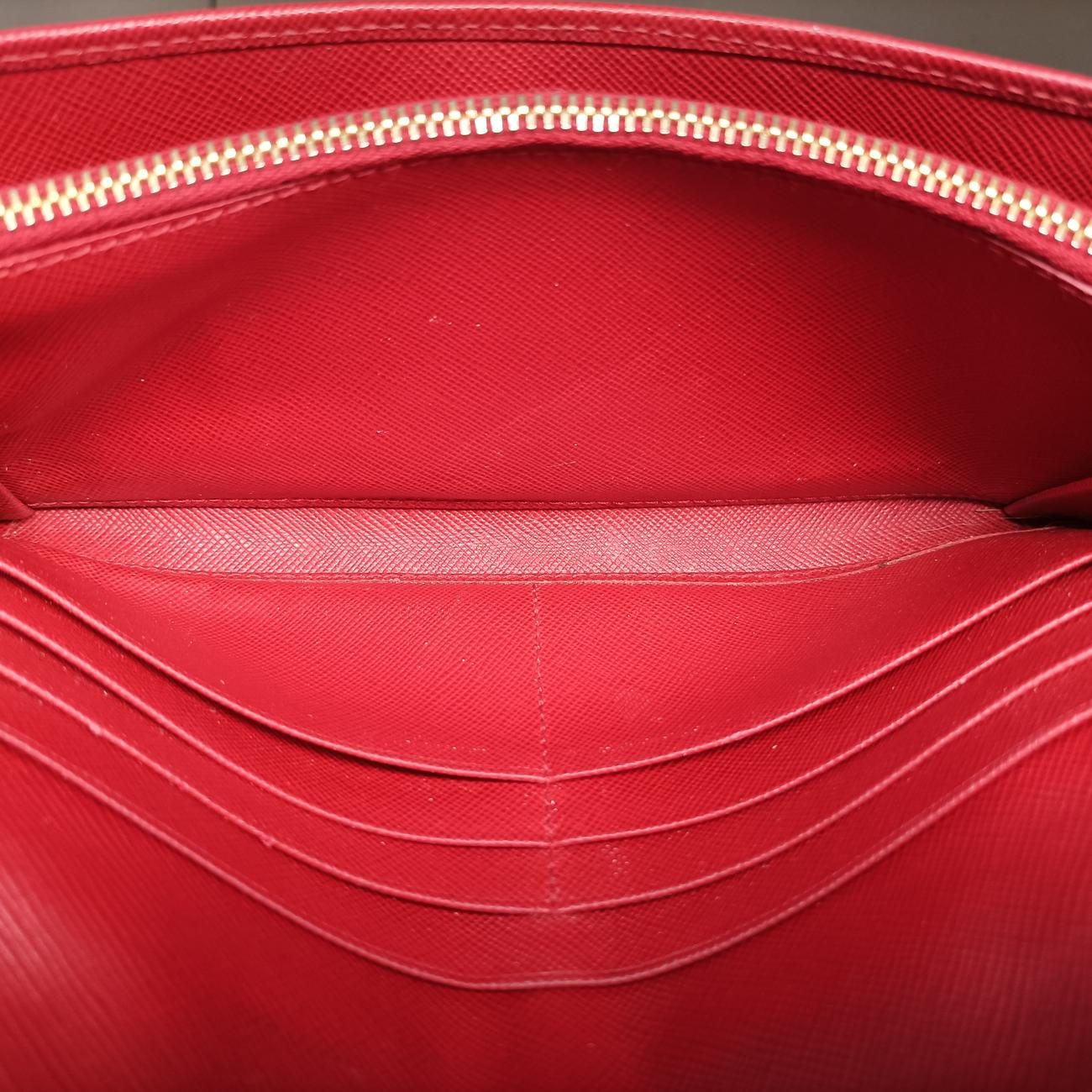 Metal Wallet on Chain Cornflower Clutch Red Saffiano Leather 1MT290 224メタル ウォレット オン チェーン コーンフラワー クラッチ レッド サフィアーノレザー 1MT290 224