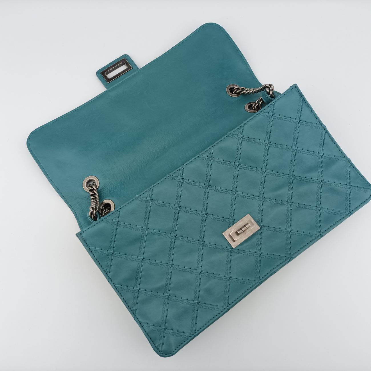 2.55 Matelasse Blue Leather A66985 160703882.55 マトラッセ ブルー レザー A66985 16070388