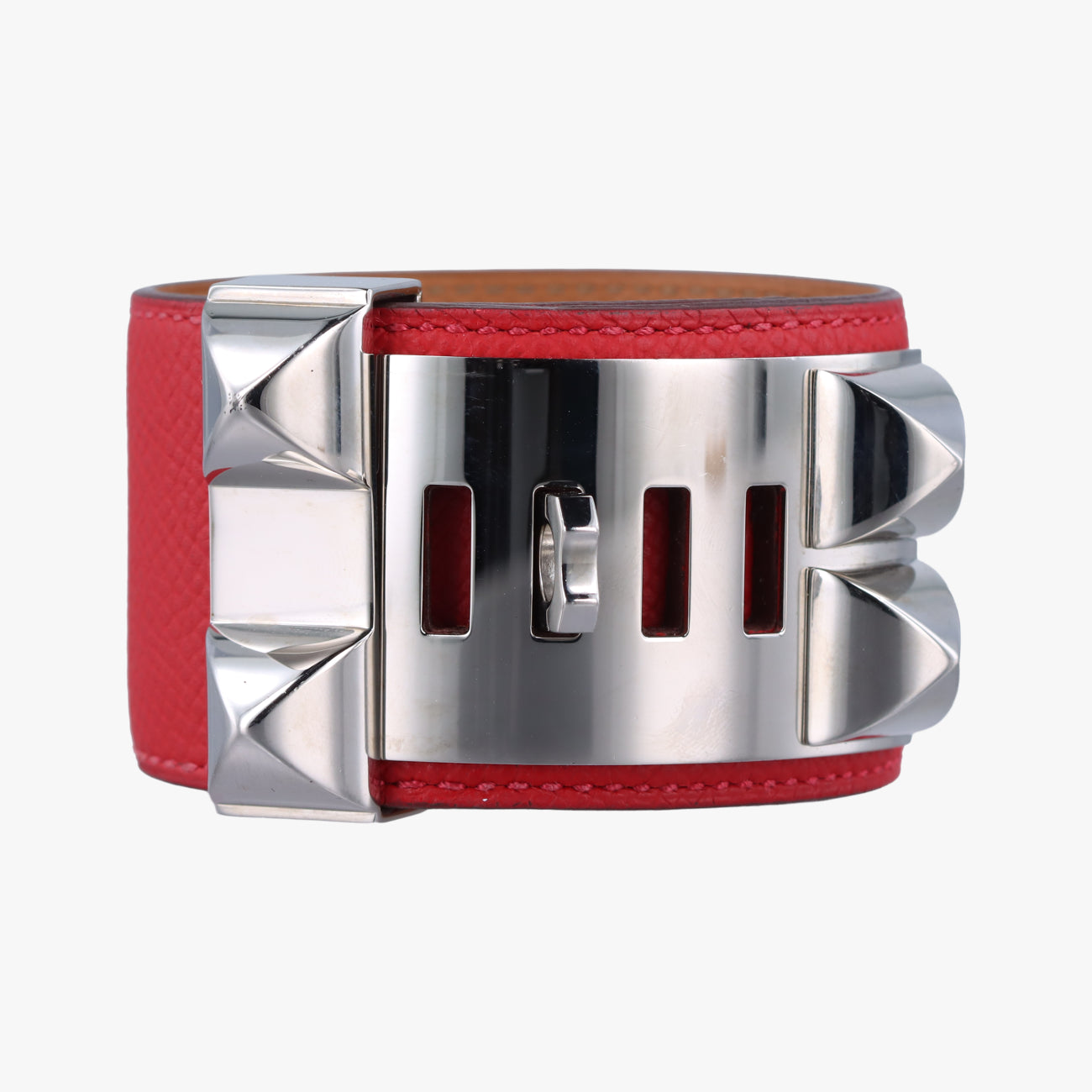 Collier de chien Red×silver Leather×GP S □RSIコリエ ド シアン レッド×シルバー レザー×GP S □RSI