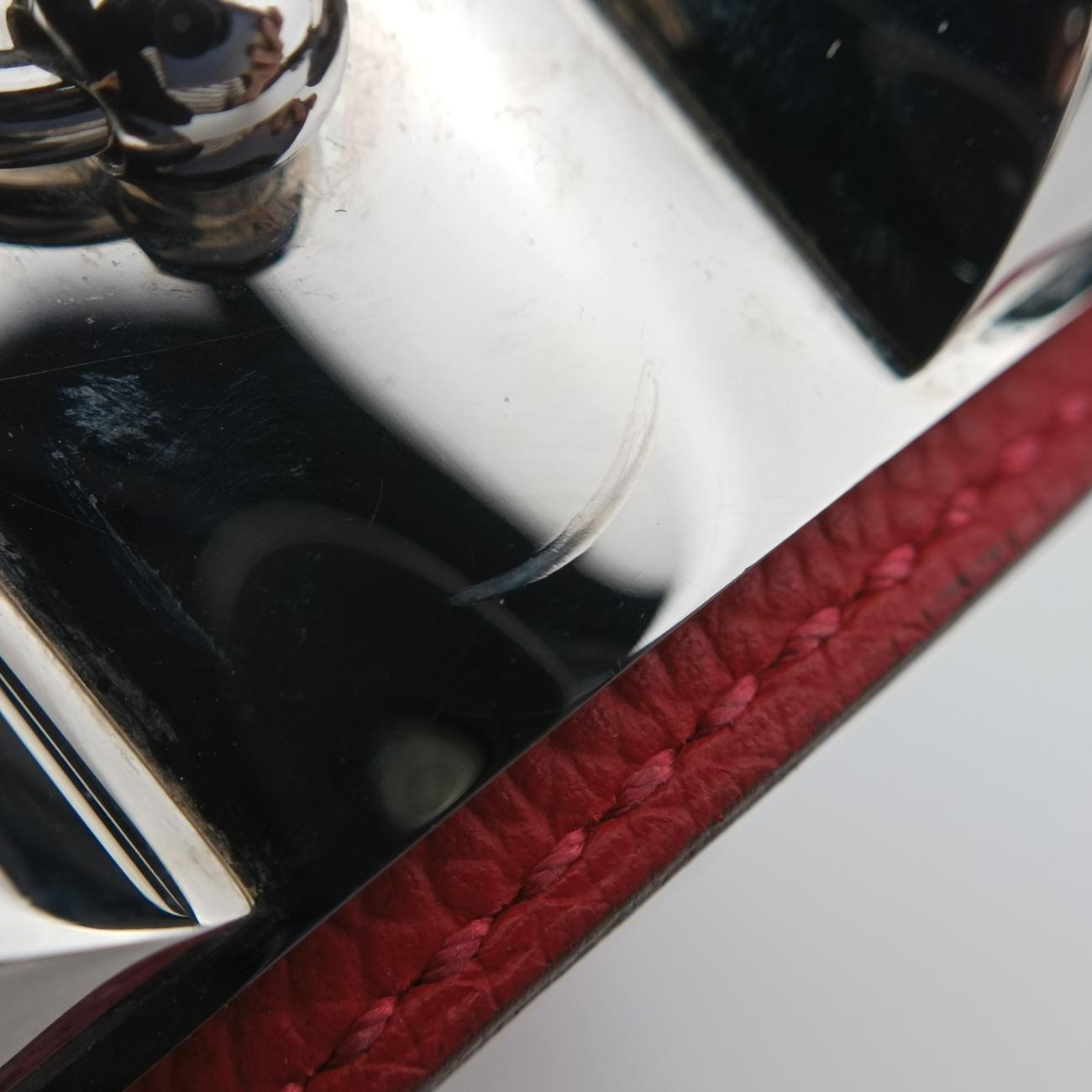 Collier de chien Red×silver Leather×GP S □RSIコリエ ド シアン レッド×シルバー レザー×GP S □RSI