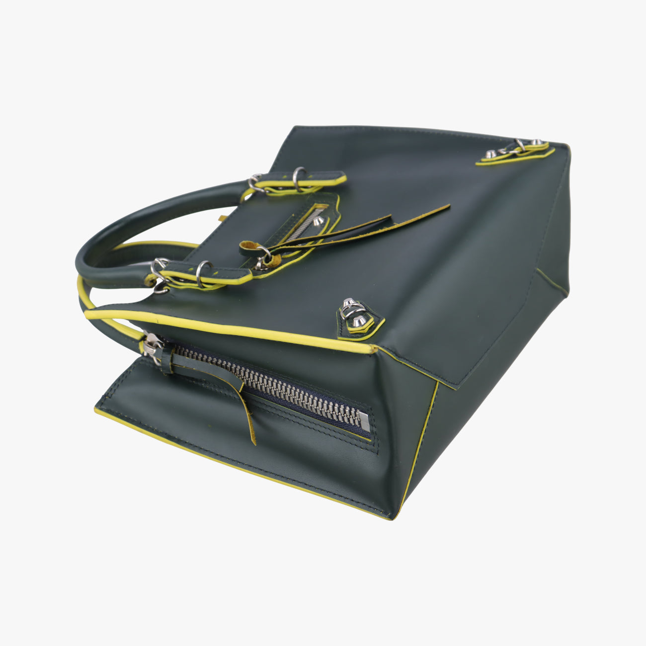 Paper A6 Tote Green×Yellow Leather 357333.4075.F.002123ペーパー A6 トート グリーン×イエロー レザー 357333.4075.F.002123