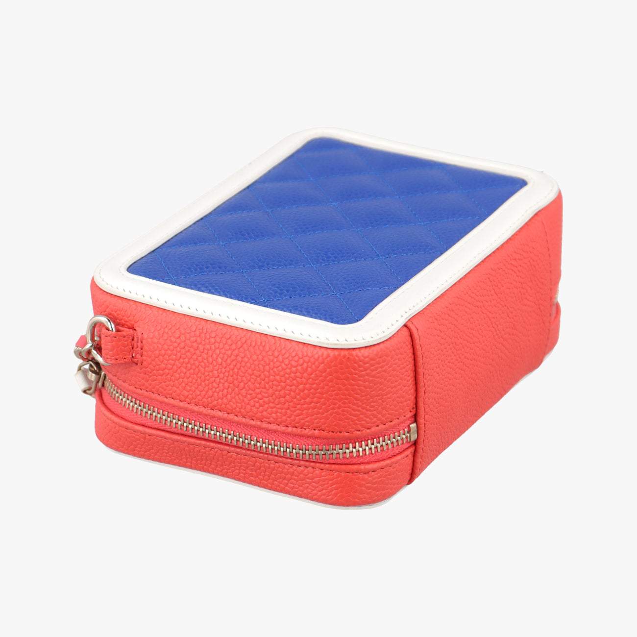 Filigree Vanity Case Top HandleRed x Blue x WhiteCaviar SkinA8445226964014フィリグリー バニティ ケース トップ ハンドルレッド×ブルー×ホワイトキャビアスキンA8445226964014