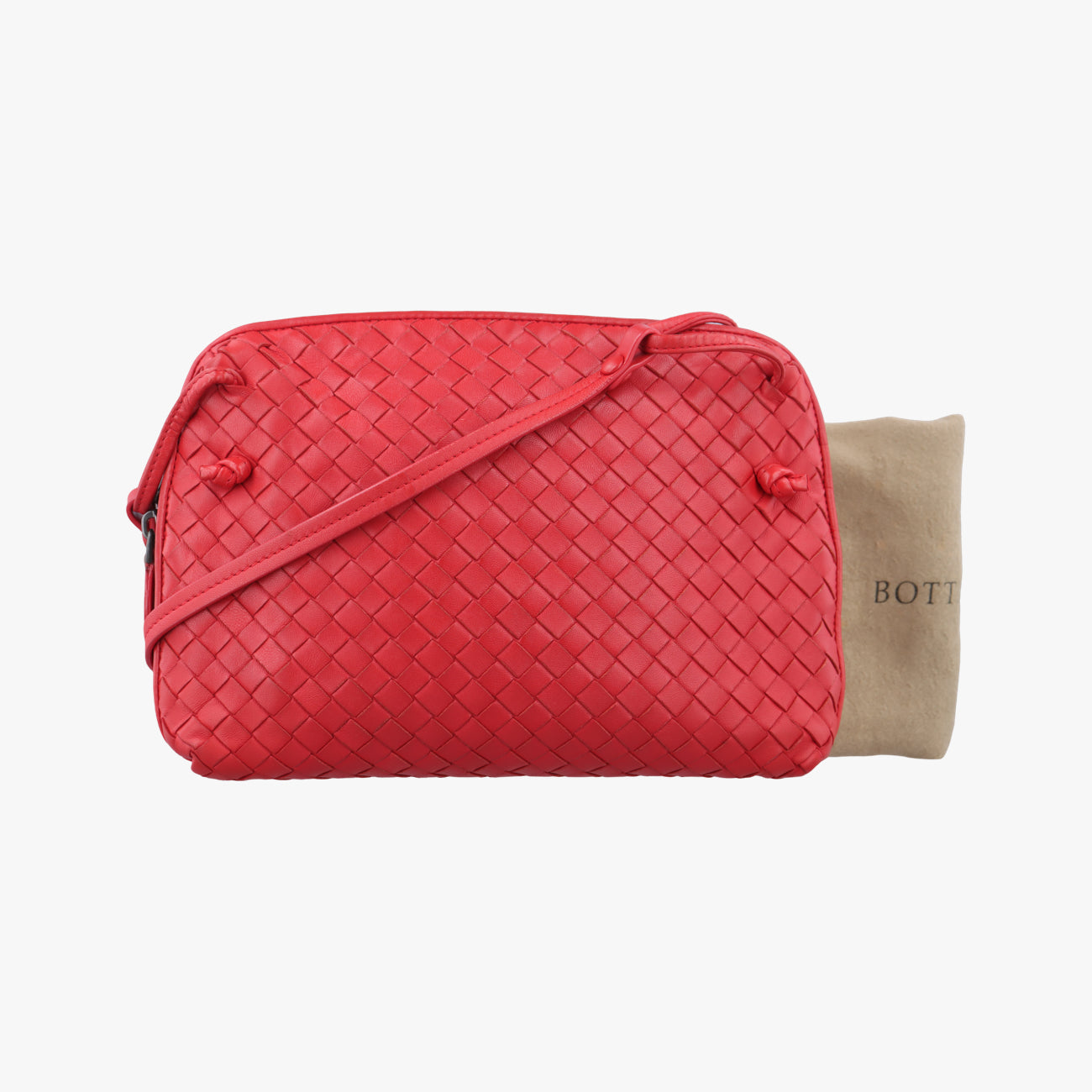 NODINI Intrecciato Red lambskin B02548720Vノディーニ イントレチャート レッド ラムスキン B02548720V