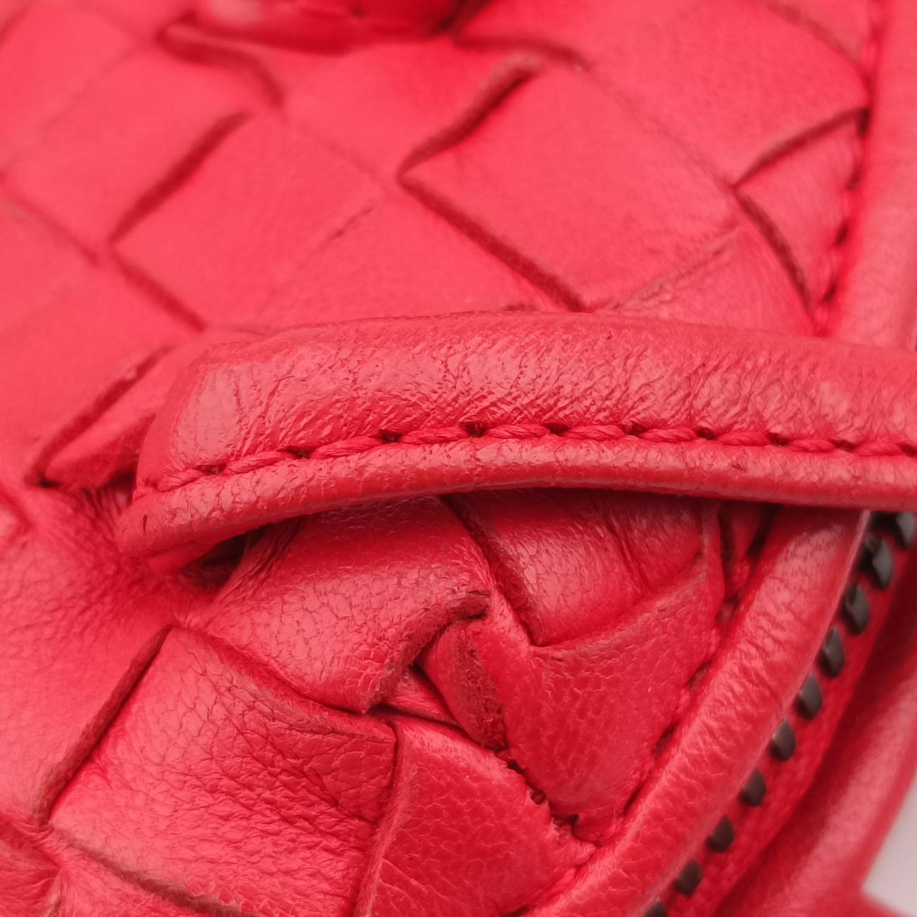 NODINI Intrecciato Red lambskin B02548720Vノディーニ イントレチャート レッド ラムスキン B02548720V