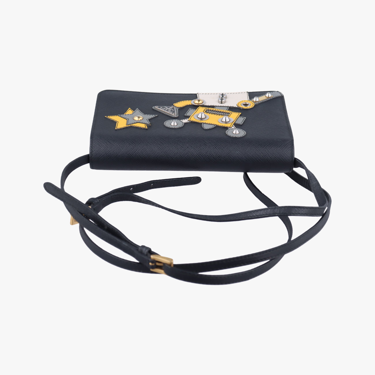 Robot LogoBlackSaffiano Leather62ロボットロゴブラックサフィアーノレザー62