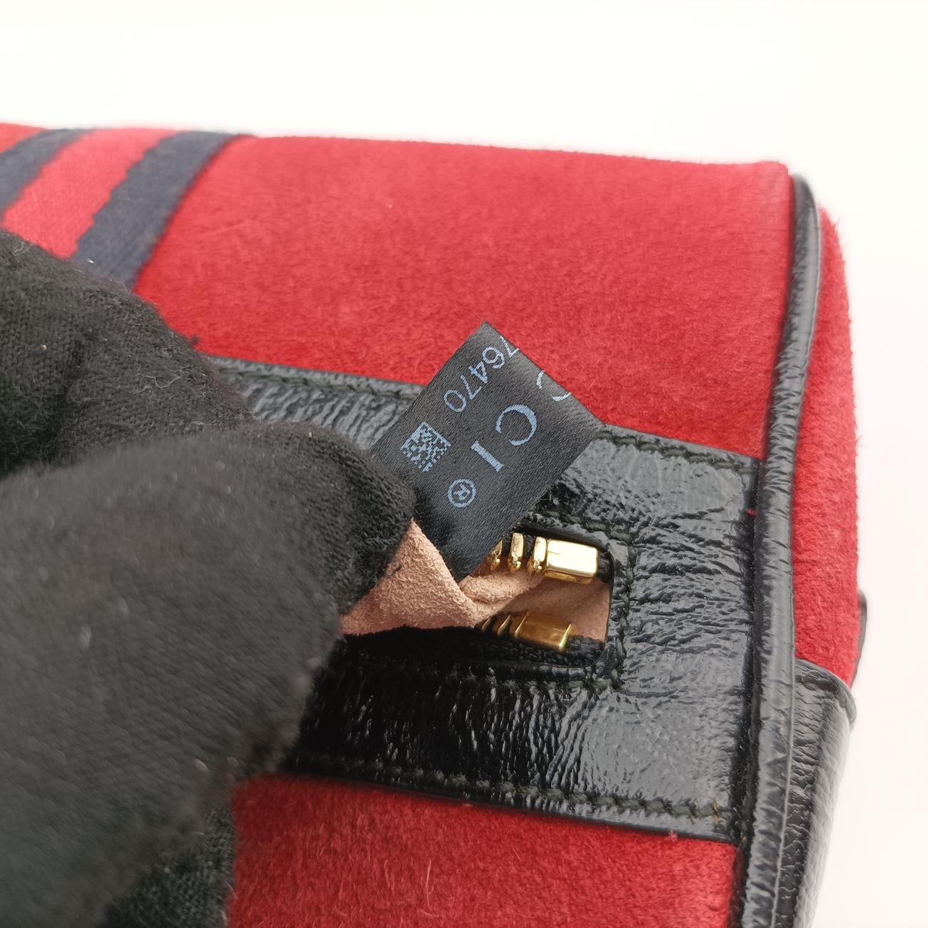 Ophidia Red×black Suede x leather 517076 B024276470オフィディア レッド×ブラック スエード×レザー 517076 B024276470