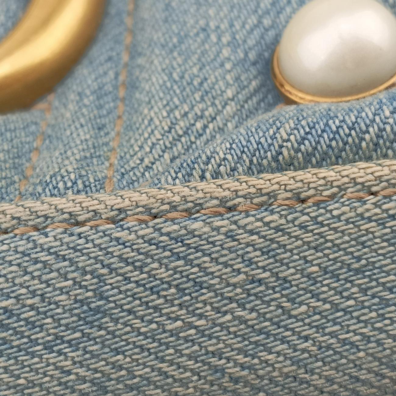 GG Marmont Blue Denim x Leather 447632 B024087403GGマーモント ブルー デニム×レザー 447632 B024087403