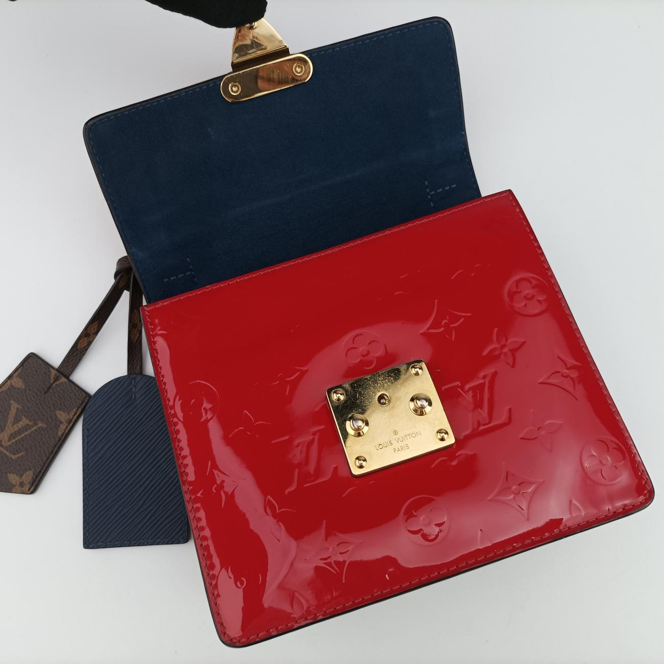 Spring street PM Scarlet Red Vernis×Leather×Monogram Canvas M90505 FK0240 ICチップスプリングストリートPM スカーレット ヴェルニ×レザー×モノグラムキャンバス M90505 FK0240 ICチップ