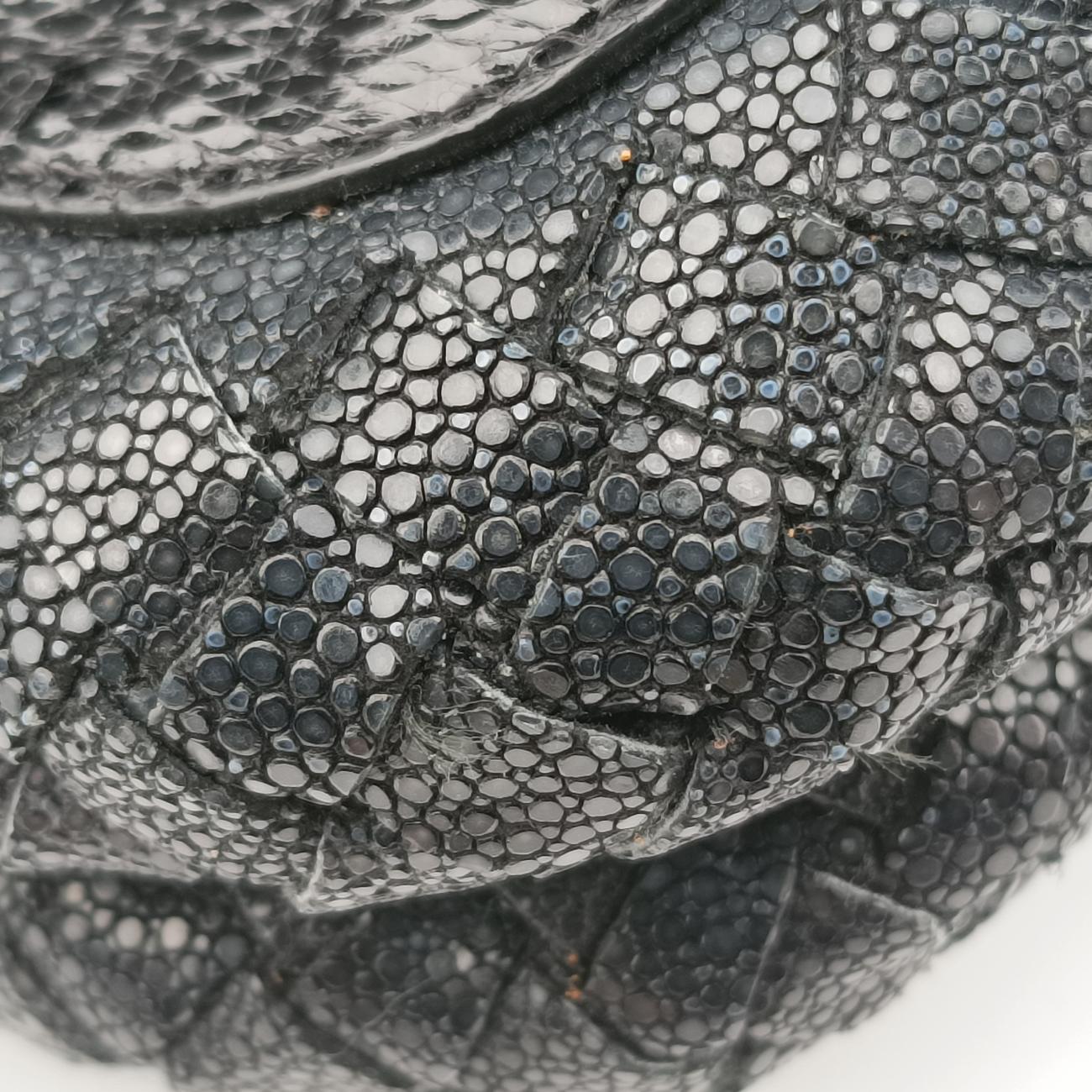 Intrecciato Black Leather×snakeskin B02434049Uイントレチャート ブラック レザーxヘビ革 B02434049U