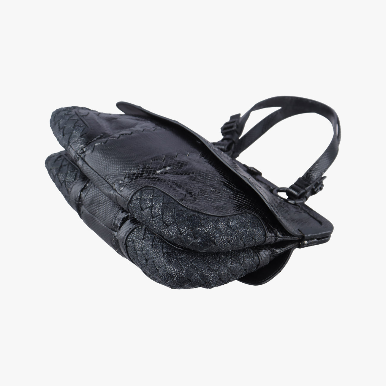 Intrecciato Black Leather×snakeskin B02434049Uイントレチャート ブラック レザーxヘビ革 B02434049U