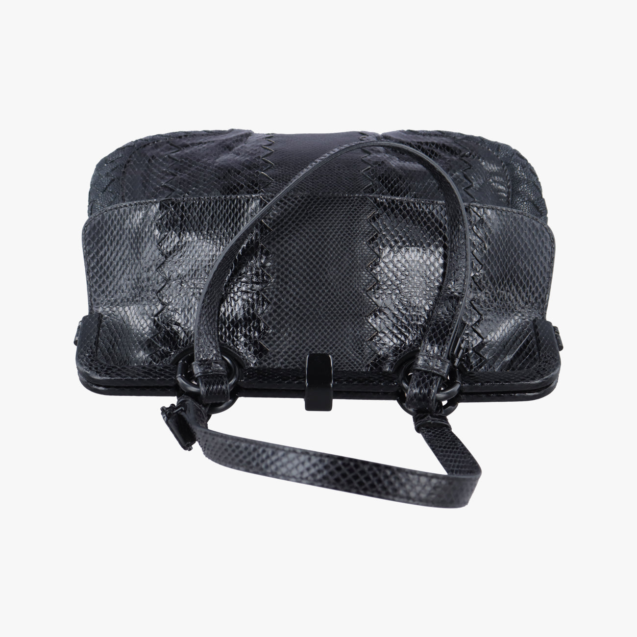 Intrecciato Black Leather×snakeskin B02434049Uイントレチャート ブラック レザーxヘビ革 B02434049U