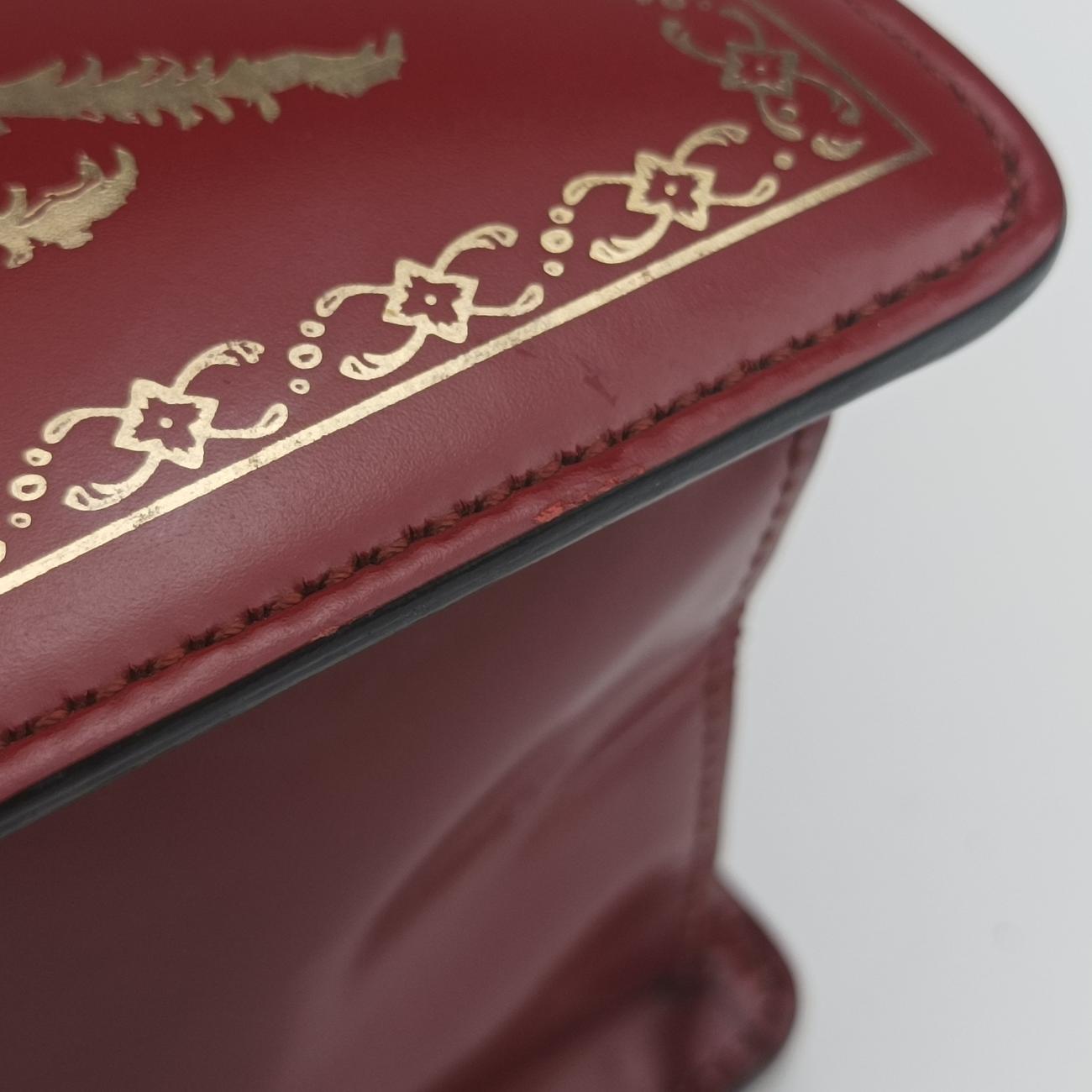 Broche Beetle Print Red×Multicolour Leather 466434 F022834740ブロッシュビートルプリント レッド×マルチカラー レザー 466434 F022834740