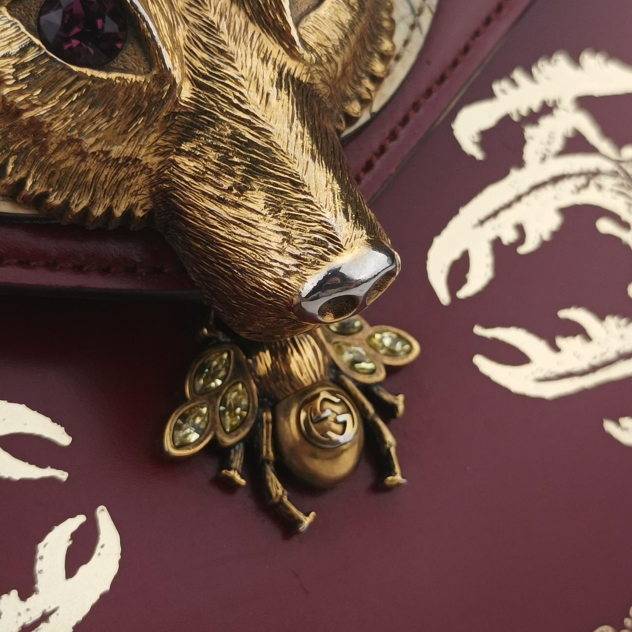 Broche Beetle Print Red×Multicolour Leather 466434 F022834740ブロッシュビートルプリント レッド×マルチカラー レザー 466434 F022834740