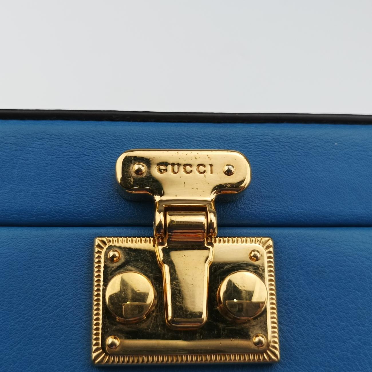 Interlocking G Blue×orange Leather 658230 インターロッキングG ブルー×オレンジ レザー 658230