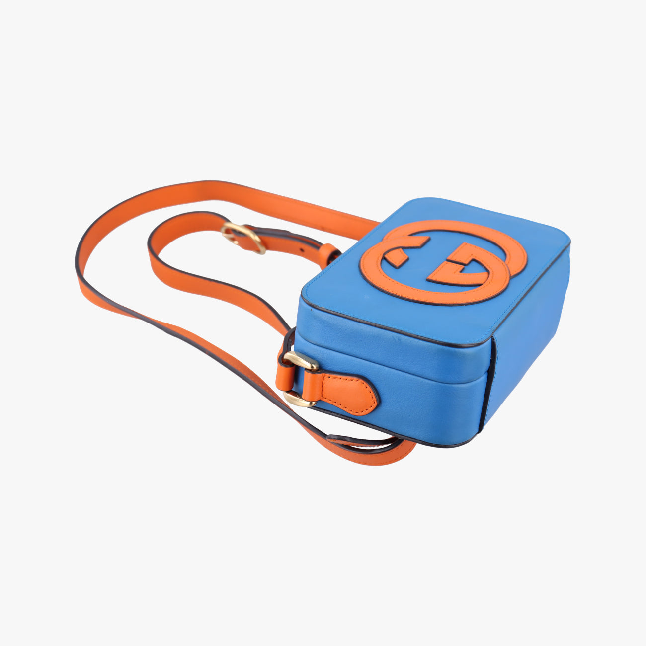 Interlocking G Blue×orange Leather 658230 インターロッキングG ブルー×オレンジ レザー 658230