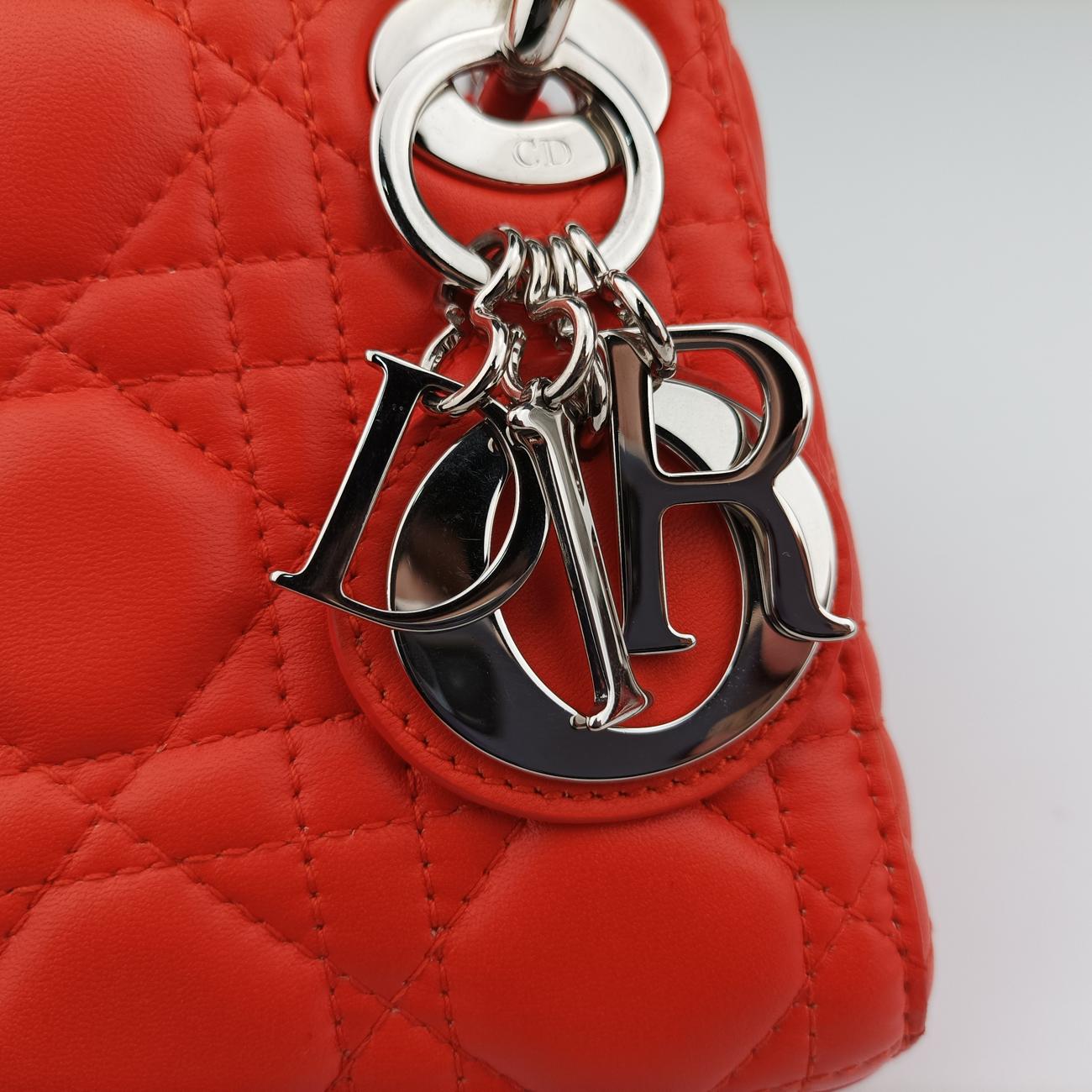 Lady Dior Orange lambskin 18-MA-0145レディディオール オレンジ ラムスキン 18-MA-0145