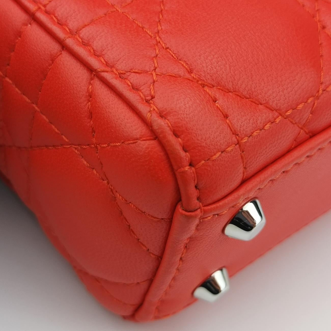 Lady Dior Orange lambskin 18-MA-0145レディディオール オレンジ ラムスキン 18-MA-0145