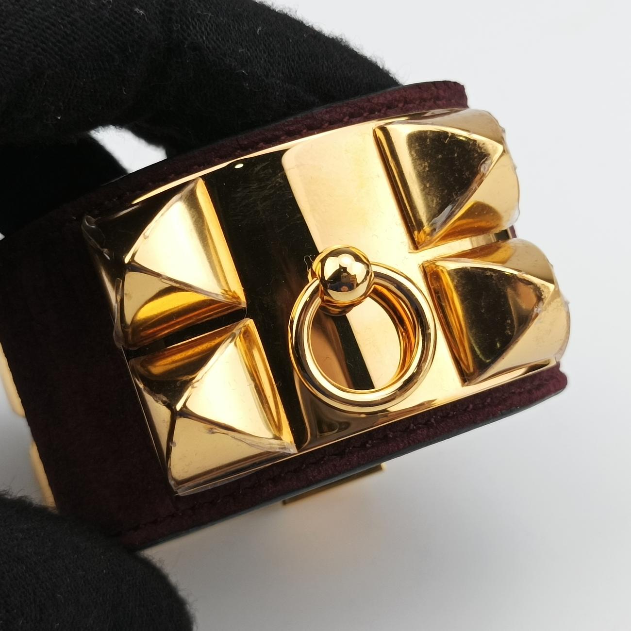 Collier de Chienpurple brown×goldenLeather× GPS ▢P Rコリエ ド シアンパープル ブラウン×ゴールドレザー × GPS ▢P R