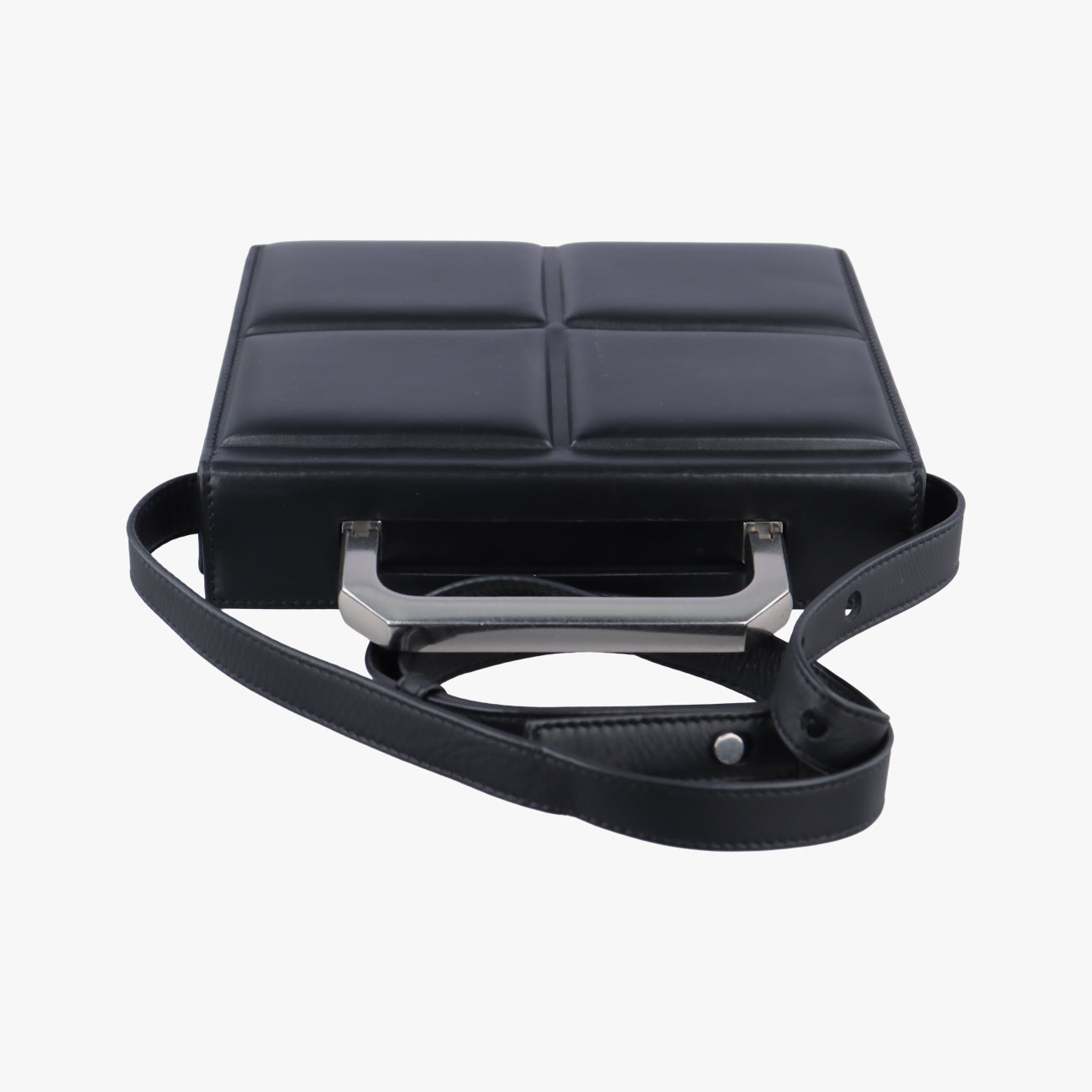 Padded Messenger Mini Trunk Black lambskin ICチップパデッド メッセンジャー ミニトランク ブラック ラムスキン ICチップ