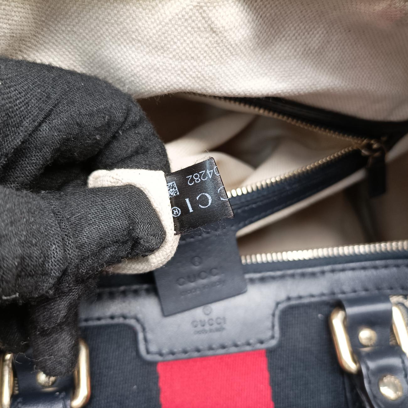 Sherry Line navy×red×beige Leather x canvas 247205 B017304282シェリーライン ネイビー×レッド×ベージュ レザー×キャンバス 247205 B017304282