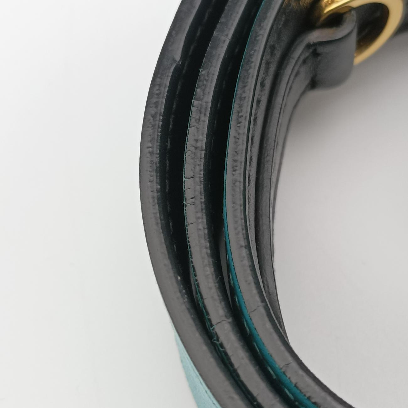 Plex Ribbon black×green×grey Leather 1BD067 7/Dプレックス リボン ブラック×グリーン×グレー レザー 1BD067 7/D