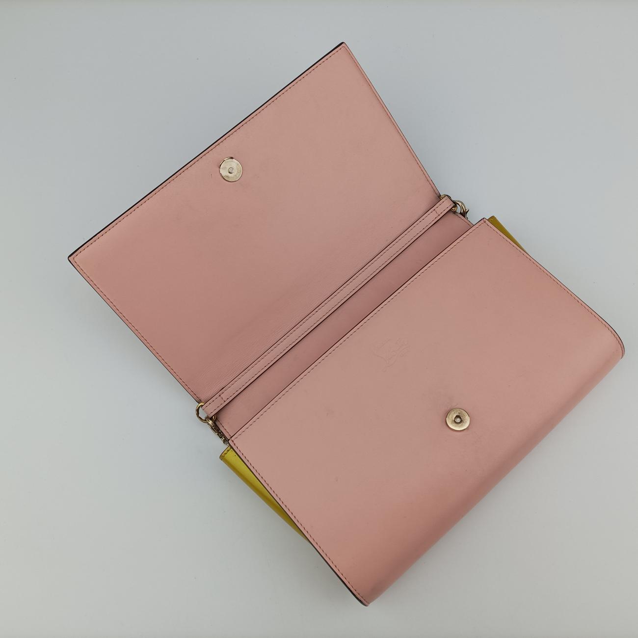 Paloma Clutch Pink×Yellow Leather パロマクラッチ ピンク×イエロー レザー