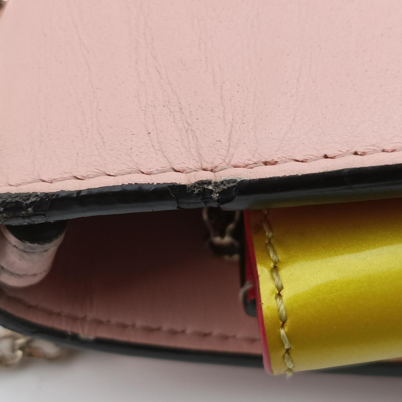 Paloma Clutch Pink×Yellow Leather パロマクラッチ ピンク×イエロー レザー