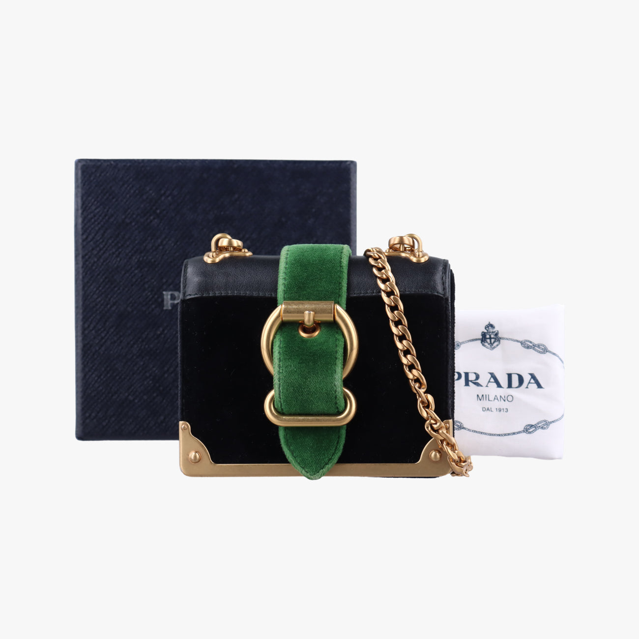 Cahier Black×green velour 1BH058 233カイエ ブラック×グリーン ベロア 1BH058 233