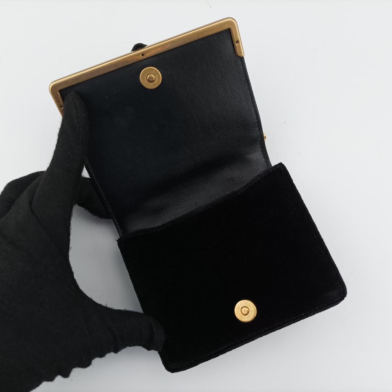 Cahier Black×green velour 1BH058 233カイエ ブラック×グリーン ベロア 1BH058 233