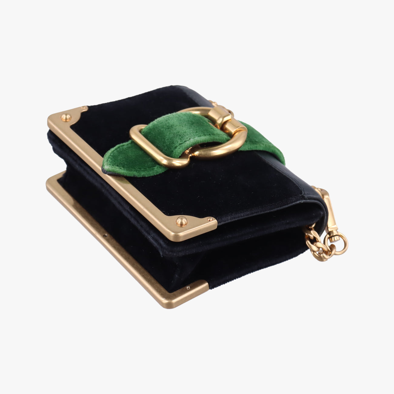 Cahier Black×green velour 1BH058 233カイエ ブラック×グリーン ベロア 1BH058 233