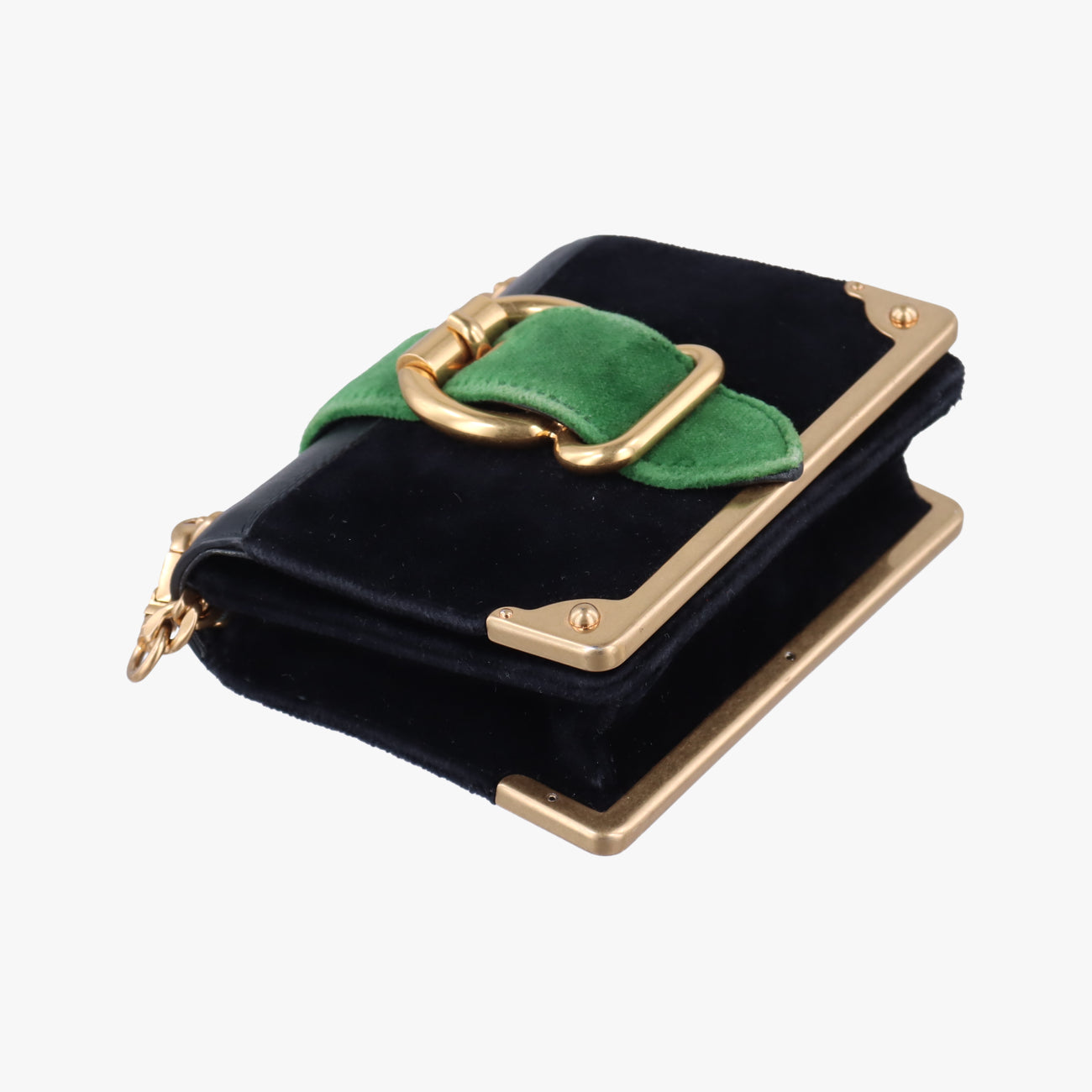 Cahier Black×green velour 1BH058 233カイエ ブラック×グリーン ベロア 1BH058 233