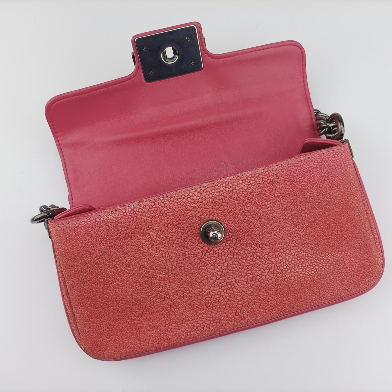 Boy exotic Pink Pearlfish Leather A67198 17067444ボーイエキゾチック ピンク パールフィッシュレザー A67198 17067444